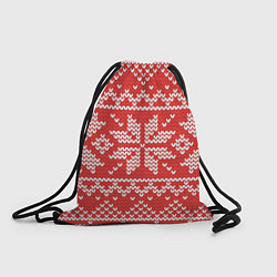 Рюкзак-мешок Новогодний узор: снежинки, цвет: 3D-принт