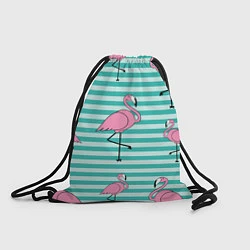 Рюкзак-мешок Полосатые фламинго, цвет: 3D-принт