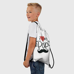 Рюкзак-мешок I love my Papa, цвет: 3D-принт — фото 2