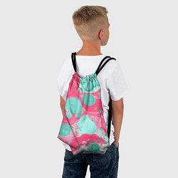 Рюкзак-мешок Watercolor: Pink & Turquoise, цвет: 3D-принт — фото 2