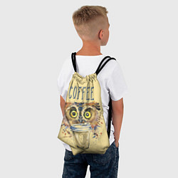 Рюкзак-мешок Owls like coffee, цвет: 3D-принт — фото 2