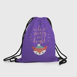 Рюкзак-мешок Новогодняя Лисичка, цвет: 3D-принт
