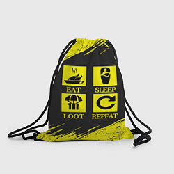 Рюкзак-мешок PUBG: Eat, Sleep, Loot, Repeat, цвет: 3D-принт