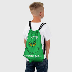 Рюкзак-мешок I hate christmas, цвет: 3D-принт — фото 2
