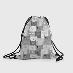 Рюкзак-мешок Эмоции котов, цвет: 3D-принт