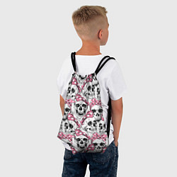 Рюкзак-мешок Черепа в розовых платках, цвет: 3D-принт — фото 2