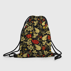 Рюкзак-мешок Хохлома золотые лебеди, цвет: 3D-принт