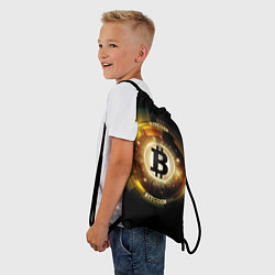 Рюкзак-мешок Золотой биткоин мерцающий, цвет: 3D-принт — фото 2