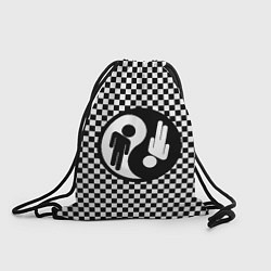 Рюкзак-мешок Billie Eilish: Yin-Yang, цвет: 3D-принт