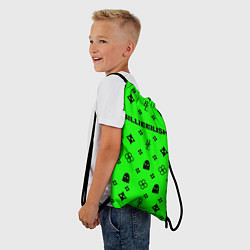 Рюкзак-мешок Billie Eilish: Green Pattern, цвет: 3D-принт — фото 2