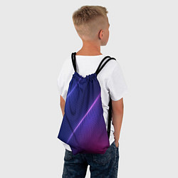 Рюкзак-мешок Фиолетово 3d волны 2020, цвет: 3D-принт — фото 2