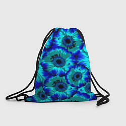 Рюкзак-мешок Голубые хризантемы, цвет: 3D-принт