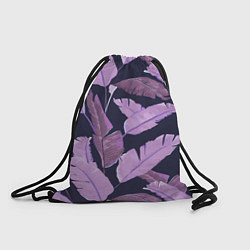 Рюкзак-мешок Tropical leaves 4 purple, цвет: 3D-принт