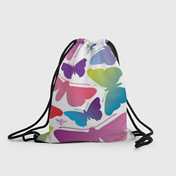 Рюкзак-мешок Разноцветные бабочки, цвет: 3D-принт