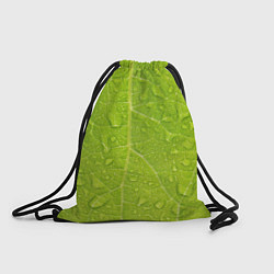 Рюкзак-мешок Листок с росой, цвет: 3D-принт