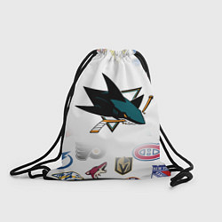 Рюкзак-мешок San Jose Sharks NHL teams pattern, цвет: 3D-принт