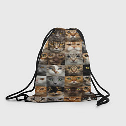 Рюкзак-мешок КОТОПАТТЕРН, цвет: 3D-принт