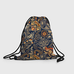 Рюкзак-мешок Узор орнамент цветы этно, цвет: 3D-принт