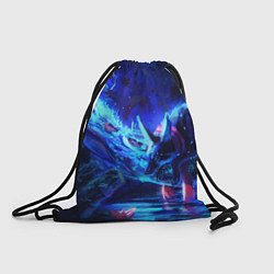 Рюкзак-мешок ВОЛК В НЕОНЕ D, цвет: 3D-принт