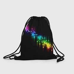 Рюкзак-мешок Абстракция черный разноцветный, цвет: 3D-принт