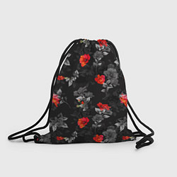 Рюкзак-мешок Красные цветы, цвет: 3D-принт