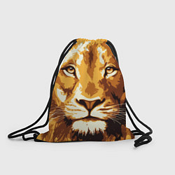 Рюкзак-мешок Взгляд льва, цвет: 3D-принт