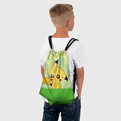 Рюкзак-мешок Пикачу на травке, цвет: 3D-принт — фото 2