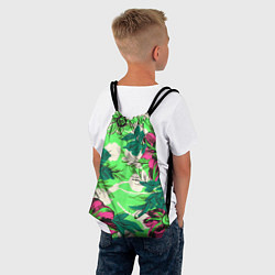 Рюкзак-мешок Цветы в неоне, цвет: 3D-принт — фото 2