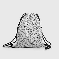 Рюкзак-мешок Черно-белые узоры, цвет: 3D-принт