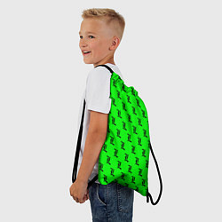 Рюкзак-мешок Эл паттерн зеленый, цвет: 3D-принт — фото 2