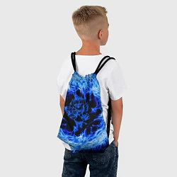 Рюкзак-мешок Лев в синем пламени, цвет: 3D-принт — фото 2