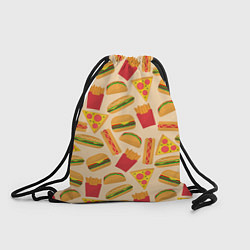 Рюкзак-мешок Фастфуд, цвет: 3D-принт