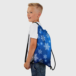 Рюкзак-мешок Новый Год Снежинки, цвет: 3D-принт — фото 2