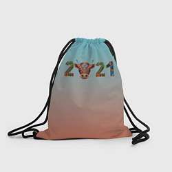 Рюкзак-мешок 2021 Год быка, цвет: 3D-принт