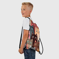 Рюкзак-мешок Котики мультяшные, цвет: 3D-принт — фото 2