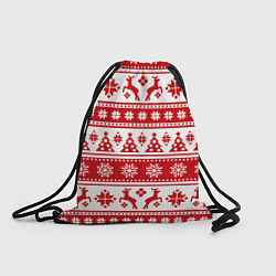 Рюкзак-мешок Новый Год Олени и снежинки, цвет: 3D-принт