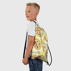 Рюкзак-мешок Узор - Пицца на желтом, цвет: 3D-принт — фото 2