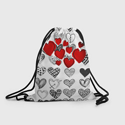 Рюкзак-мешок Сердца, цвет: 3D-принт