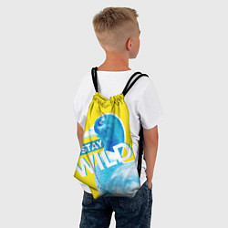 Рюкзак-мешок Оставайся диким - селезень, цвет: 3D-принт — фото 2