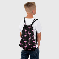 Рюкзак-мешок Фламинго Чёрная, цвет: 3D-принт — фото 2