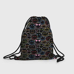 Рюкзак-мешок SLAVA MARLOW - Неоновые смайлы, цвет: 3D-принт
