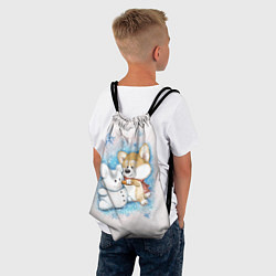 Рюкзак-мешок Корги и снеговик, цвет: 3D-принт — фото 2