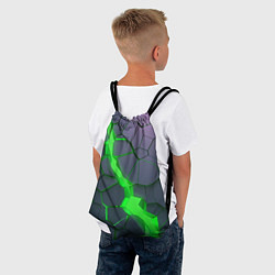 Рюкзак-мешок ЗЕЛЕНЫЙ РАЗЛОМ 3Д РАЗЛОМ, цвет: 3D-принт — фото 2