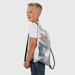 Рюкзак-мешок Девушка - рокер, цвет: 3D-принт — фото 2