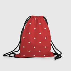 Рюкзак-мешок Белый горошек на красном фоне, цвет: 3D-принт