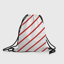 Рюкзак-мешок Полосы красные на белом, цвет: 3D-принт