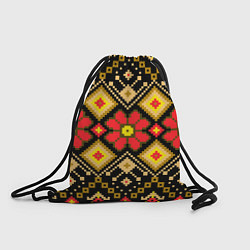 Рюкзак-мешок Русский узор, цвет: 3D-принт