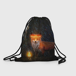 Рюкзак-мешок Лиса с огненной короной, цвет: 3D-принт