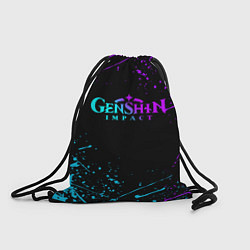 Рюкзак-мешок GENSHIN IMPACT NEON LOGO, цвет: 3D-принт