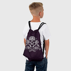 Рюкзак-мешок Череп, розы, два ствола, цвет: 3D-принт — фото 2